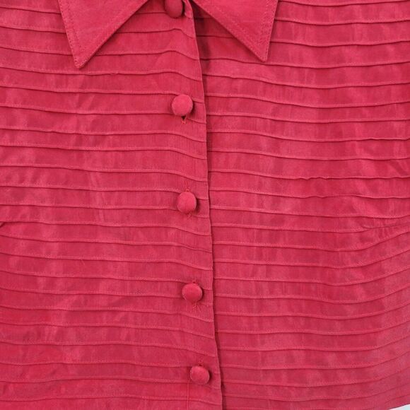 Karin Stevens Red Sleeveless Modest Maxi Dress 16 2pc Set Pleated Button Jacket - Picture 4 of 15